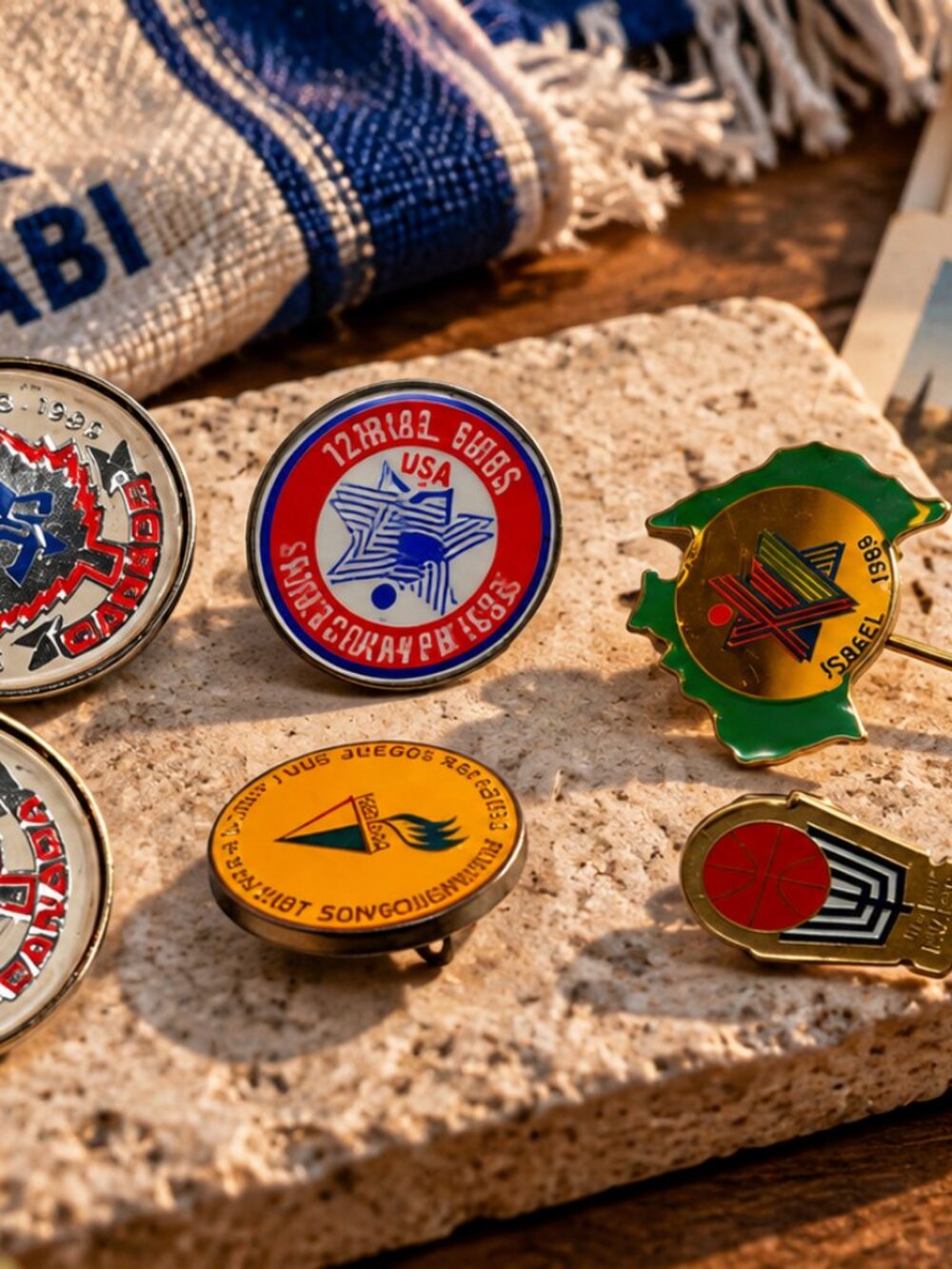 Vintage Maccabiah Games & Jewish Sports Pin Lot (6 Pcs)